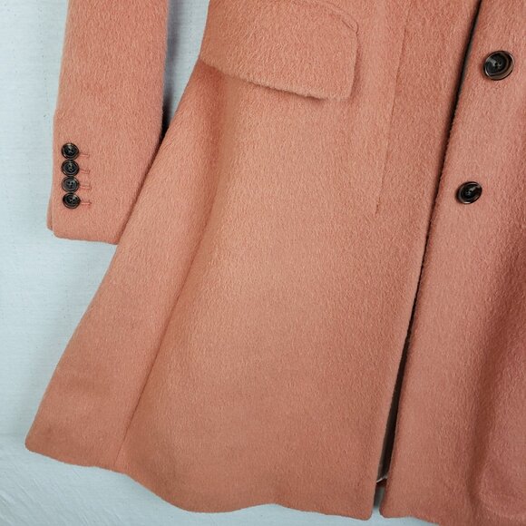 J CREW Collection Wool Alpaca Coat Classic Preppy size 2 Peach A-line Peplum - Picture 9 of 12